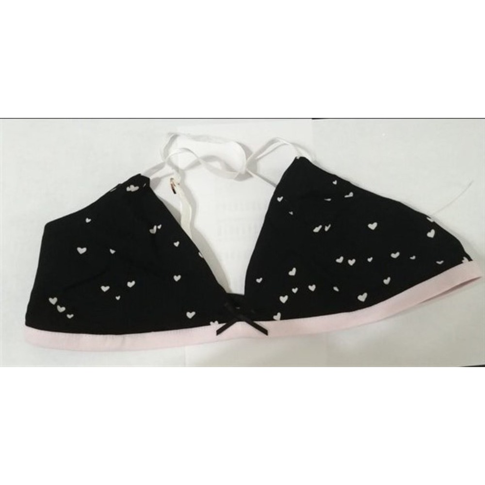 NWOT Wildfox M Triangle Bra Bralette Black & White Hearts 113741
